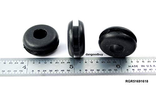 Fits 9/16" Hole - 1/8" Panel Thickness - 5/16" Center Hole - Rubber Grommet