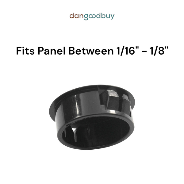 Fits 1 1/8" Hole - 1 1/4" Diameter - up to 1/8" Panel Thickness - Nylon Caps Locking Panel Plugs