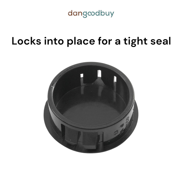 Fits 1 1/8" Hole - 1 1/4" Diameter - up to 1/8" Panel Thickness - Nylon Caps Locking Panel Plugs