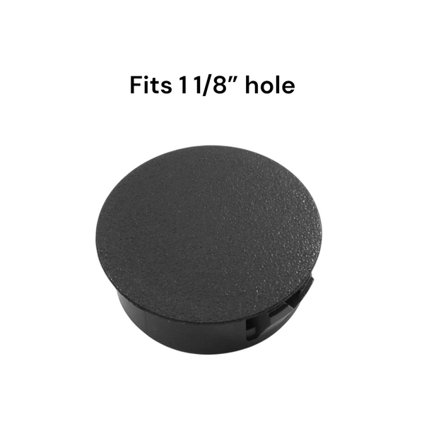 Fits 1 1/8" Hole - 1 1/4" Diameter - up to 1/8" Panel Thickness - Nylon Caps Locking Panel Plugs