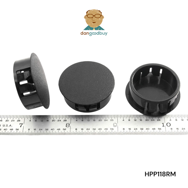 Fits 1 1/8" Hole - 1 1/4" Diameter - up to 1/8" Panel Thickness - Nylon Caps Locking Panel Plugs