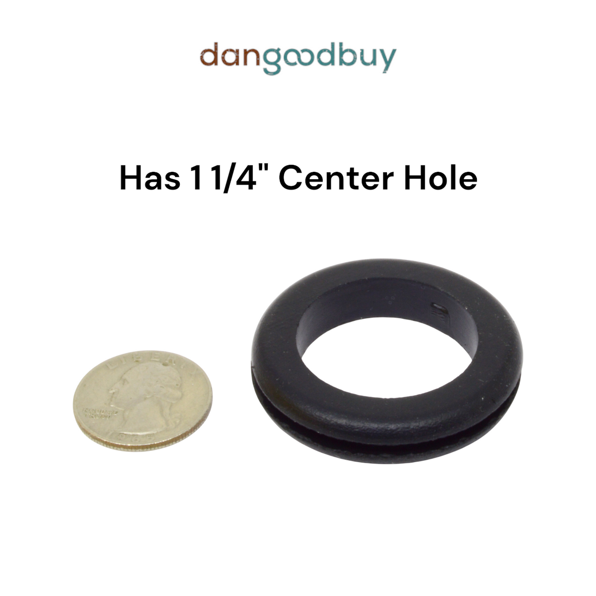 Fits 1 1/2" Hole - 3/32" Panel Thickness - 1 1/4" Center Hole - Rubber Grommet
