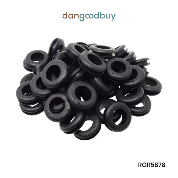 Fits 7/8" Hole - 1/8" Panel Thickness - 5/8" Center Hole - Rubber Grommet