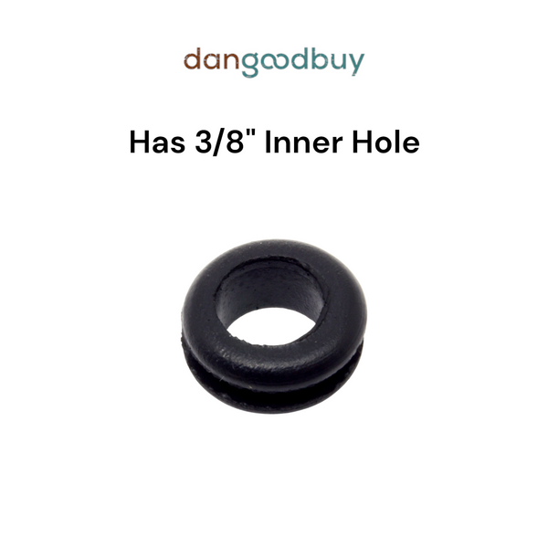 Fits 7/16" Hole - 3/32" Panel Thickness - 3/8" Center Hole - Rubber Grommet