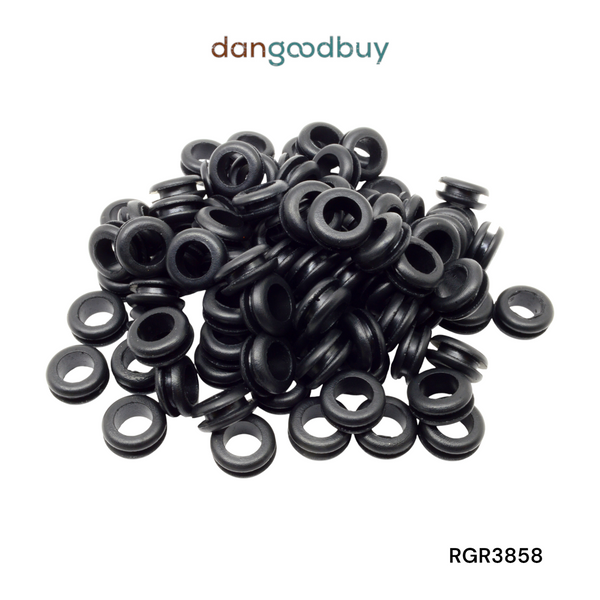 Fits 7/16" Hole - 3/32" Panel Thickness - 3/8" Center Hole - Rubber Grommet