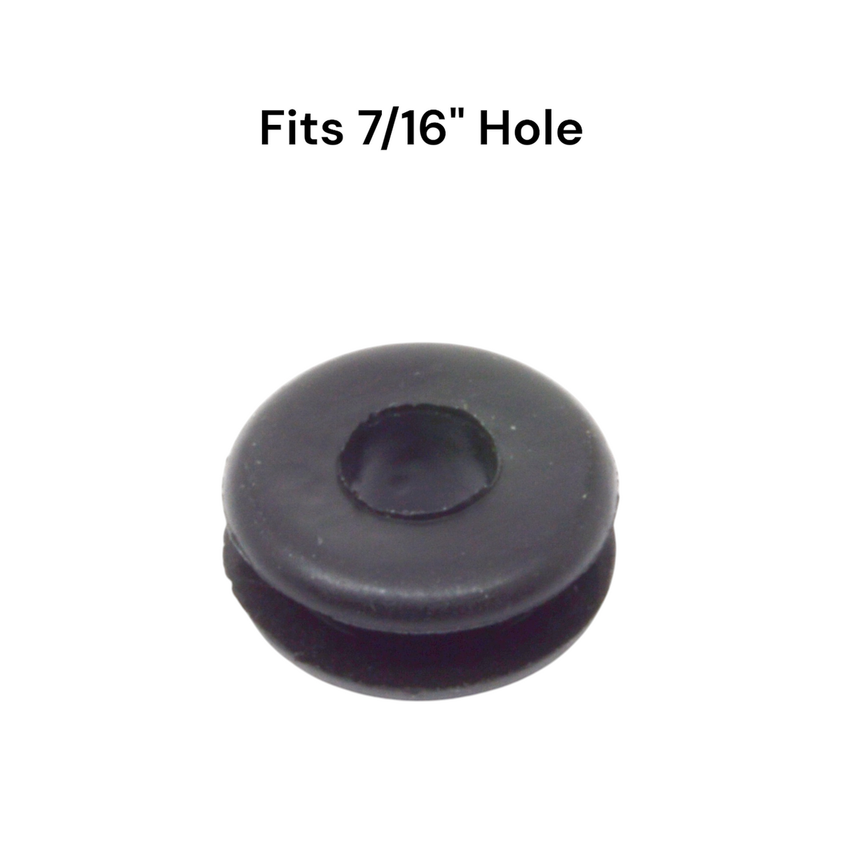 Fits 7/16" Hole - 1/8" Panel Thickness - 1/4" Center Hole - Rubber Grommet