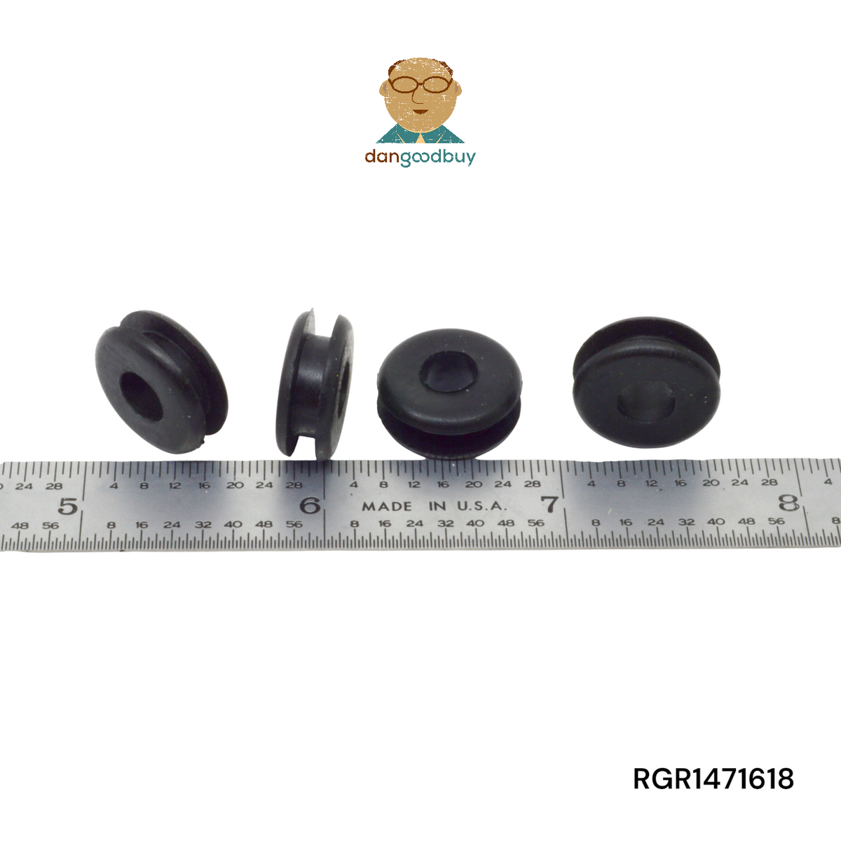 Fits 7/16" Hole - 1/8" Panel Thickness - 1/4" Center Hole - Rubber Grommet
