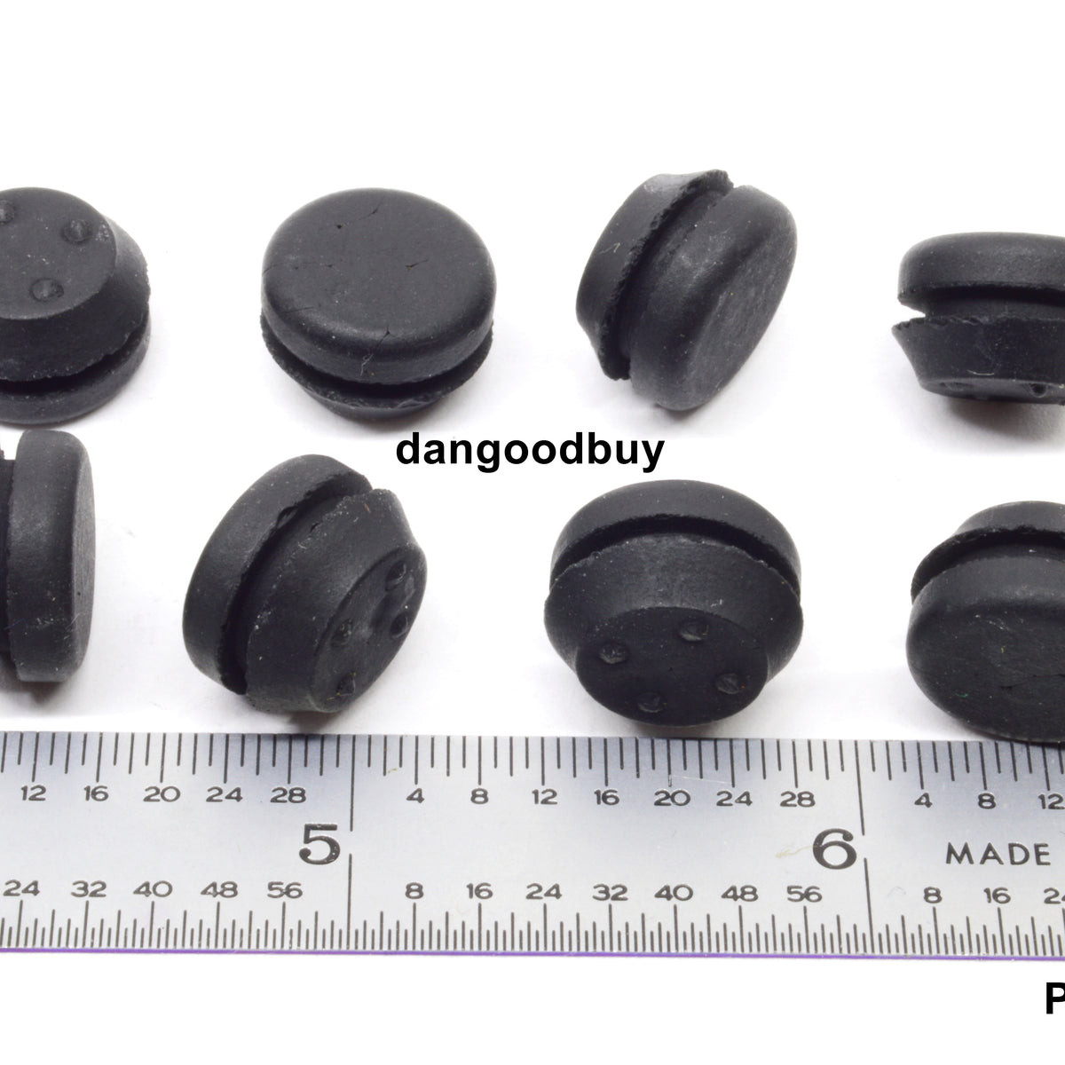 Rubber Feet fits 3/8" hole 1/16" panel thickness with ruler and SKU | dangoodbuy | PBR3812