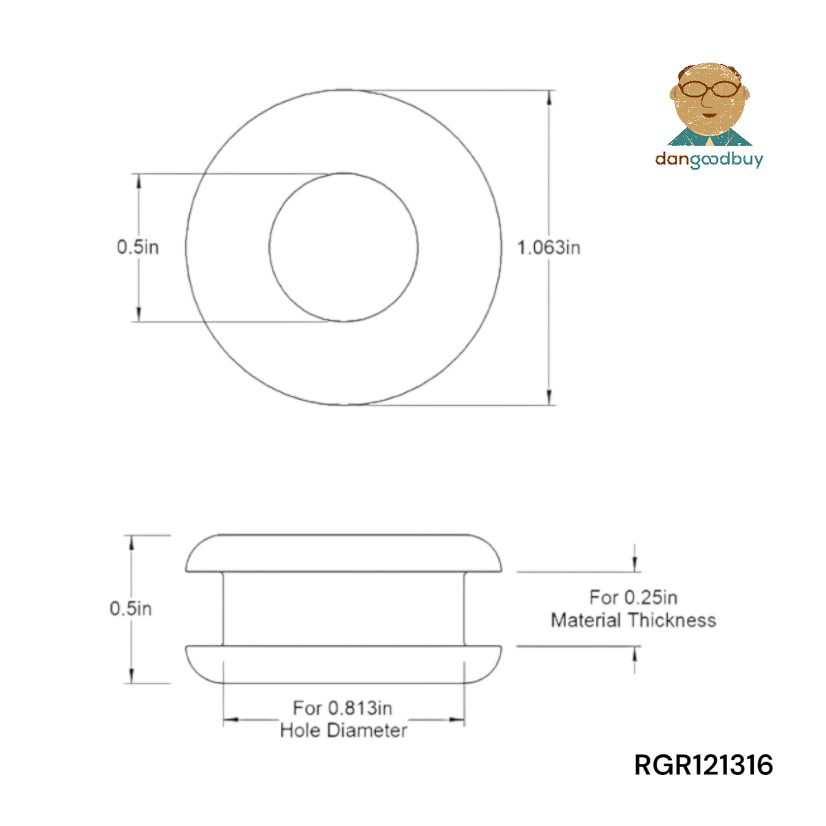 rubber grommet dangoodbuy RGR121316