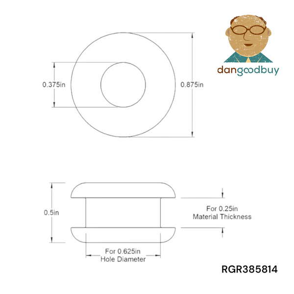 drawing for rubber grommet dangoodbuy RGR385814