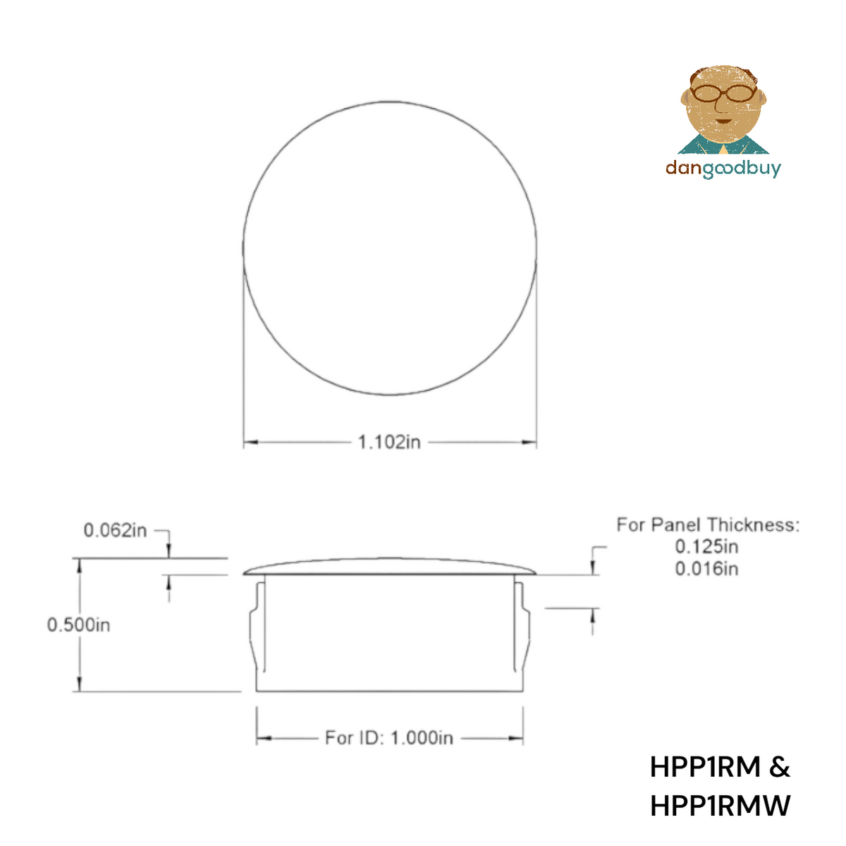 Fits 1" Hole - 1 1/8" Diameter - up to 1/8" Panel Thickness - Nylon Caps Locking Panel Plugs
