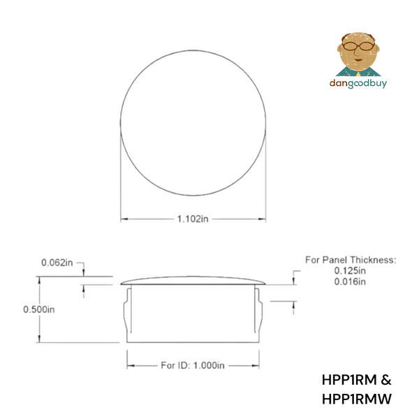 Fits 1" Hole - 1 1/8" Diameter - up to 1/8" Panel Thickness - Nylon Caps Locking Panel Plugs