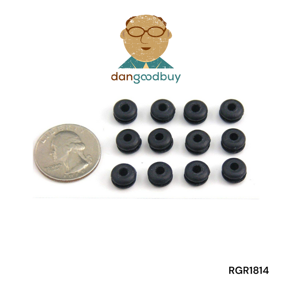 Fits 1/4" Hole - 1/16" Panel Thickness - 1/8" Center Hole - Rubber Grommet