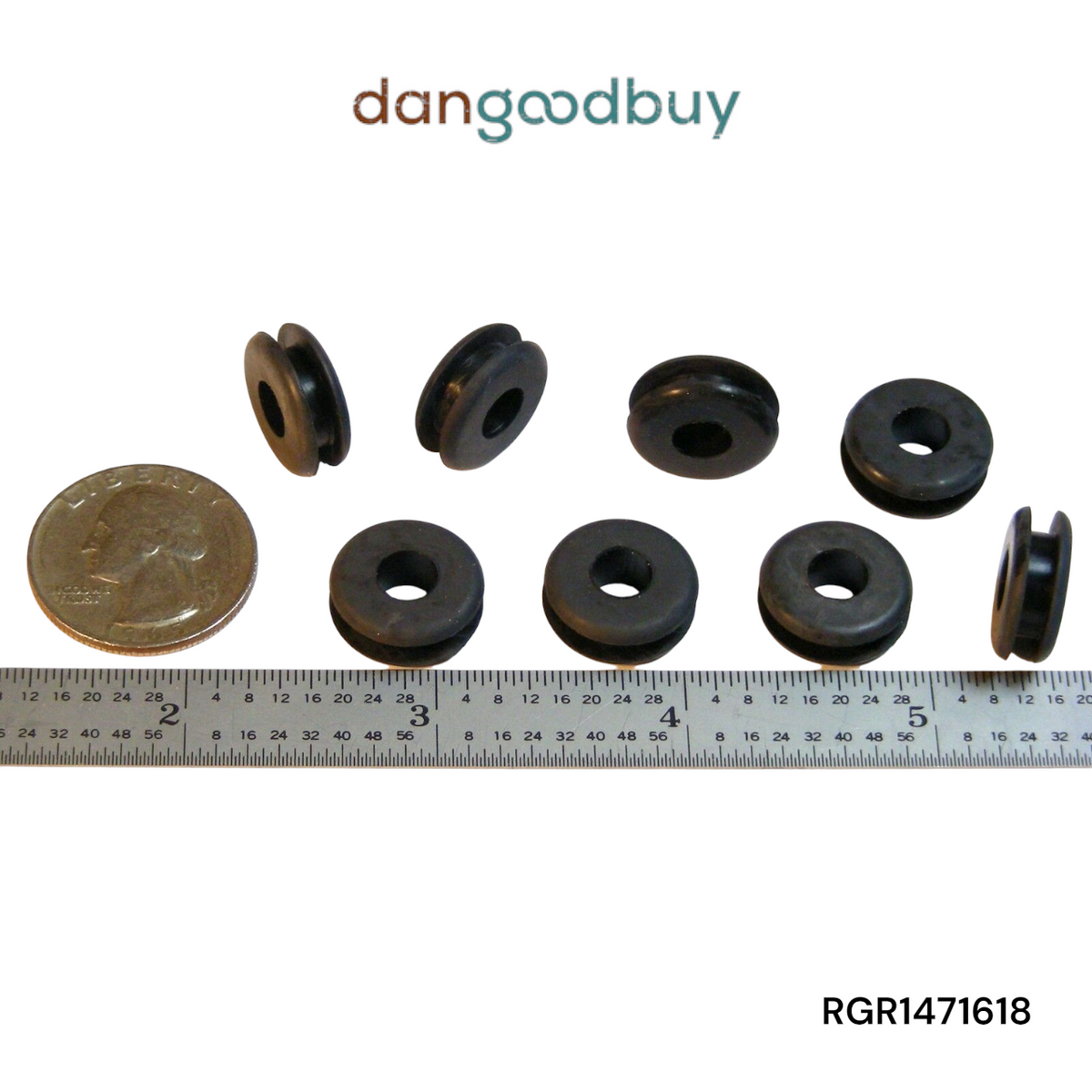 Fits 7/16" Hole - 1/8" Panel Thickness - 1/4" Center Hole - Rubber Grommet