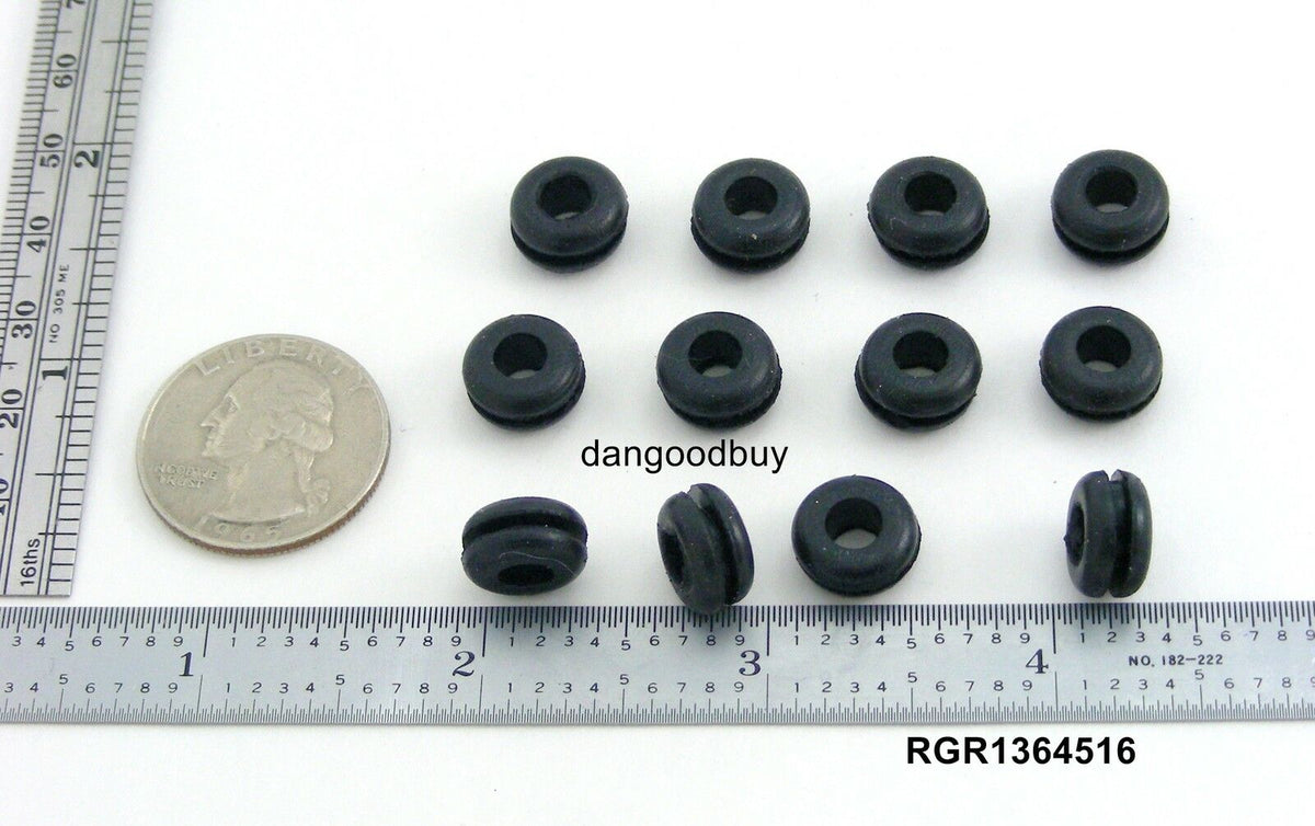 Fits 5/16" Hole - 3/64" Panel Thickness - 13/64" Center Hole - Rubber Grommet